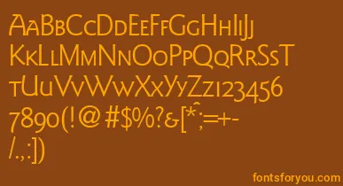 GoudysanstwosmcRegularDb font – Orange Fonts On Brown Background