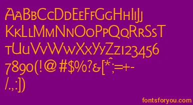 GoudysanstwosmcRegularDb font – Orange Fonts On Purple Background