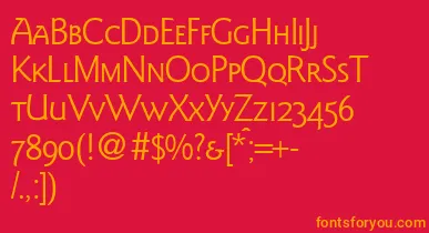 GoudysanstwosmcRegularDb font – Orange Fonts On Red Background