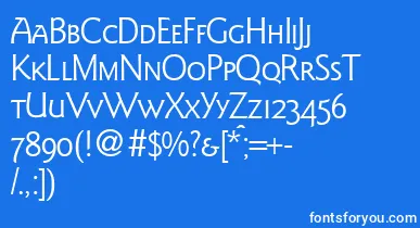 GoudysanstwosmcRegularDb font – White Fonts On Blue Background
