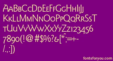 GoudysanstwosmcRegularDb font – Yellow Fonts On Purple Background