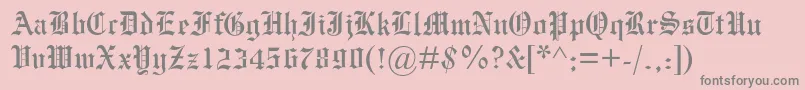 フォントMengraversoldenglish – ピンクの背景に灰色の文字