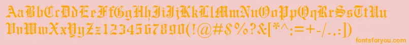 Mengraversoldenglish Font – Orange Fonts on Pink Background