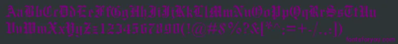 Czcionka Mengraversoldenglish – fioletowe czcionki na czarnym tle