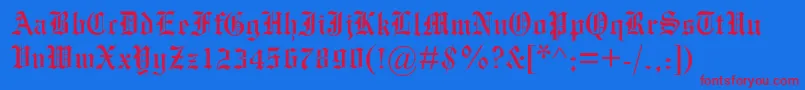 Mengraversoldenglish Font – Red Fonts on Blue Background