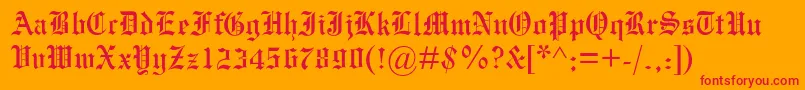 Mengraversoldenglish Font – Red Fonts on Orange Background