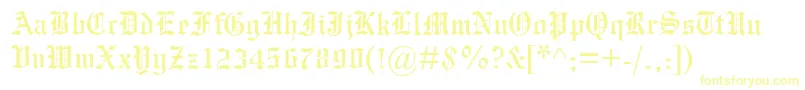 フォントMengraversoldenglish – 黄色のフォント