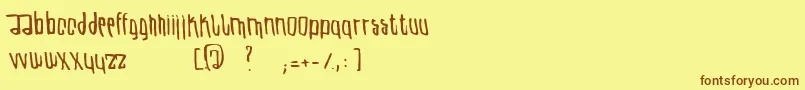 Шрифт UteRegular – коричневые шрифты на жёлтом фоне