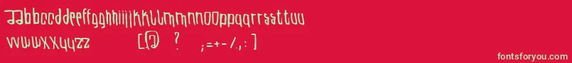 フォントUteRegular – 赤い背景に緑の文字