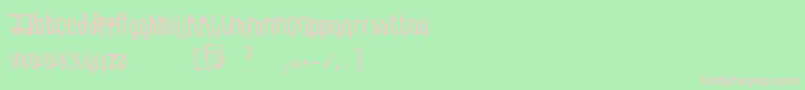 UteRegular-fontti – vaaleanpunaiset fontit vihreällä taustalla