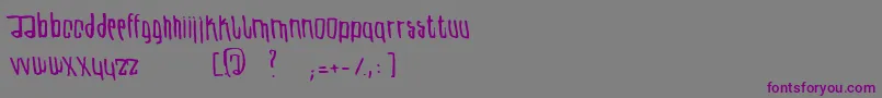 フォントUteRegular – 紫色のフォント、灰色の背景