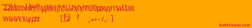 UteRegular-Schriftart – Rote Schriften auf orangefarbenem Hintergrund