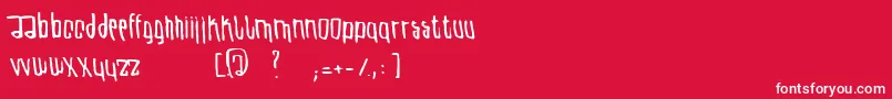 Czcionka UteRegular – białe czcionki na czerwonym tle