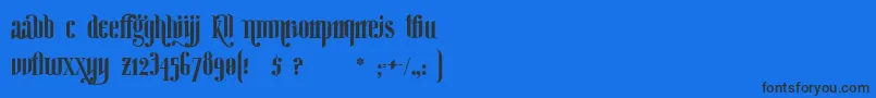 GinebraBolds-Schriftart – Schwarze Schriften auf blauem Hintergrund