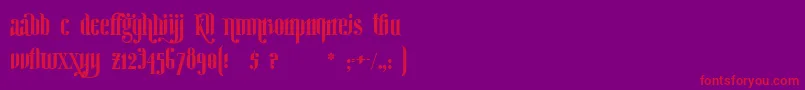 GinebraBolds-Schriftart – Rote Schriften auf violettem Hintergrund