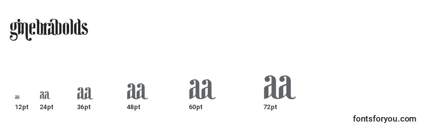 GinebraBolds Font Sizes