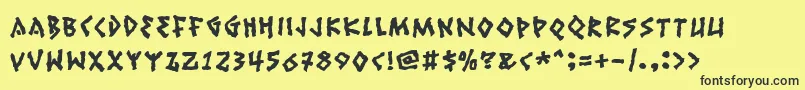 Ruinik Font – Black Fonts on Yellow Background
