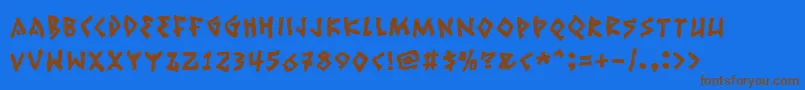 Ruinik Font – Brown Fonts on Blue Background