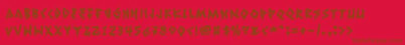 Ruinik Font – Brown Fonts on Red Background