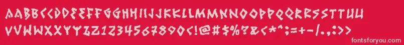 Ruinik Font – Pink Fonts on Red Background
