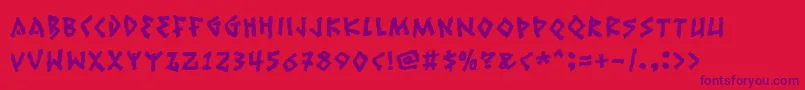 フォントRuinik – 赤い背景に紫のフォント