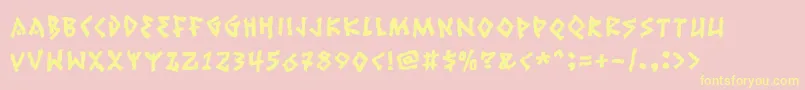 Ruinik Font – Yellow Fonts on Pink Background