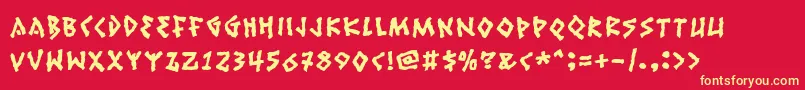 Ruinik Font – Yellow Fonts on Red Background