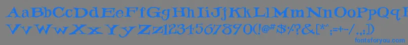 IronLatch Font – Blue Fonts on Gray Background