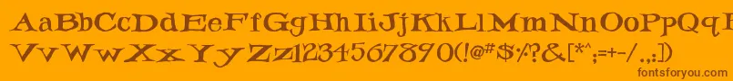 IronLatch Font – Brown Fonts on Orange Background