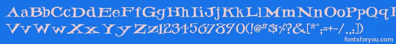 IronLatch Font – Pink Fonts on Blue Background