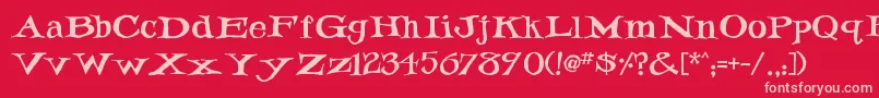 IronLatch Font – Pink Fonts on Red Background