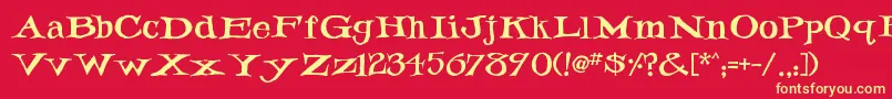 IronLatch Font – Yellow Fonts on Red Background