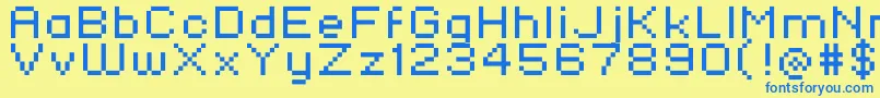 Standard0754 Font – Blue Fonts on Yellow Background