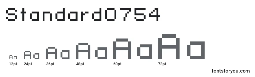 Standard0754 Font Sizes