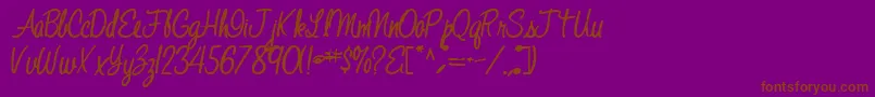 Jelindafont52Bold-Schriftart – Braune Schriften auf violettem Hintergrund