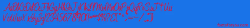 Jelindafont52Bold Font – Red Fonts on Blue Background