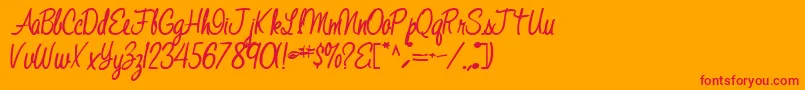 Шрифт Jelindafont52Bold – красные шрифты на оранжевом фоне