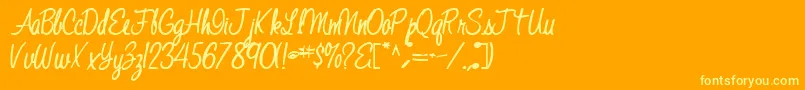 Jelindafont52Bold Font – Yellow Fonts on Orange Background