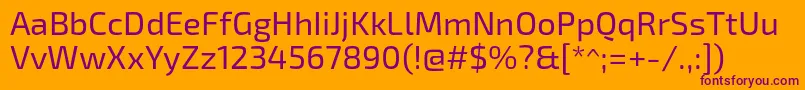 Exo2.0Regular Font – Purple Fonts on Orange Background