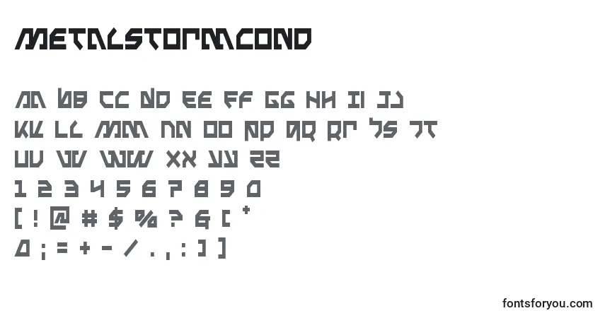 Metalstormcond Font – alphabet, numbers, special characters