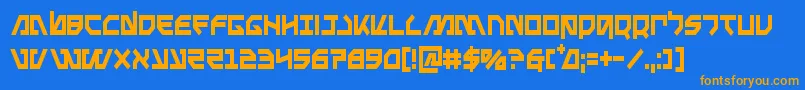 Metalstormcond Font – Orange Fonts on Blue Background