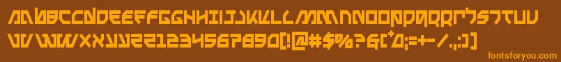 Metalstormcond-fontti – oranssit fontit ruskealla taustalla