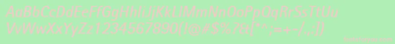 RotisIiSansProSemiBoldItalic Font – Pink Fonts on Green Background