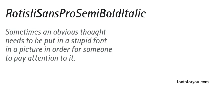 RotisIiSansProSemiBoldItalic Font