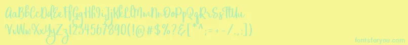 EufoniemTwo-Schriftart – Grüne Schriften auf gelbem Hintergrund