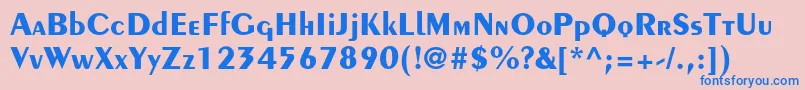 フォントPeignotltstdBold – ピンクの背景に青い文字