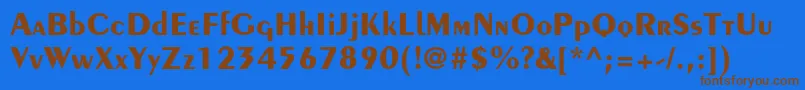 PeignotltstdBold Font – Brown Fonts on Blue Background