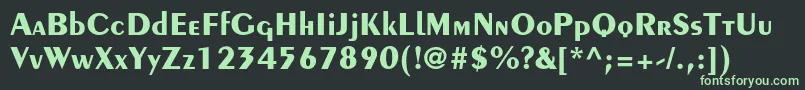 PeignotltstdBold Font – Green Fonts on Black Background