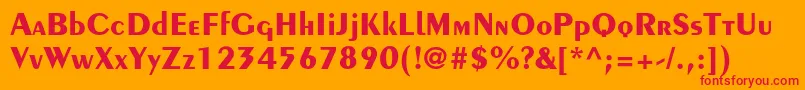 PeignotltstdBold Font – Red Fonts on Orange Background