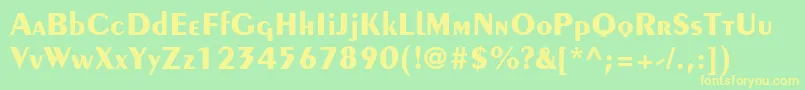PeignotltstdBold Font – Yellow Fonts on Green Background